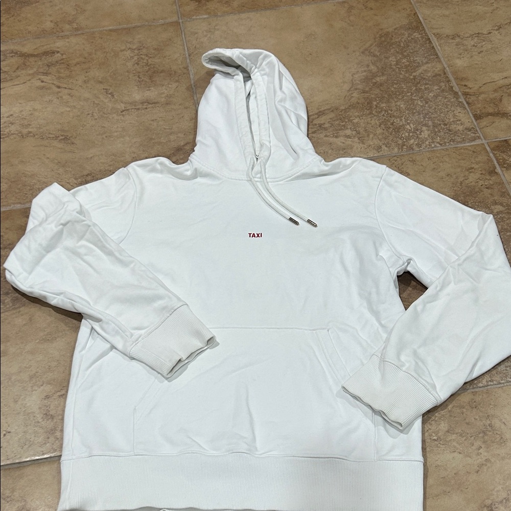 Helmut Lang White Hoodie with 'TAXI'